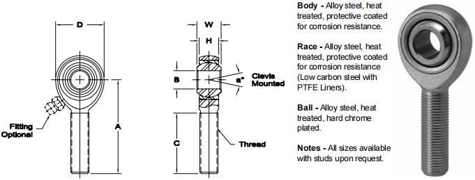 AURORAAM-16-2關(guān)節(jié)軸承圖紙