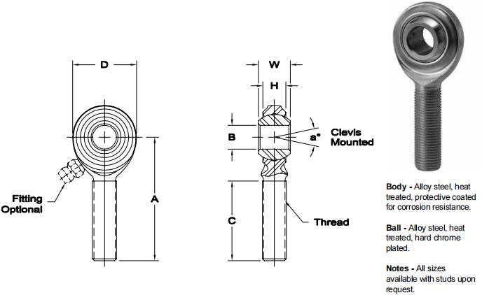 AURORACAB-7關節(jié)軸承圖紙