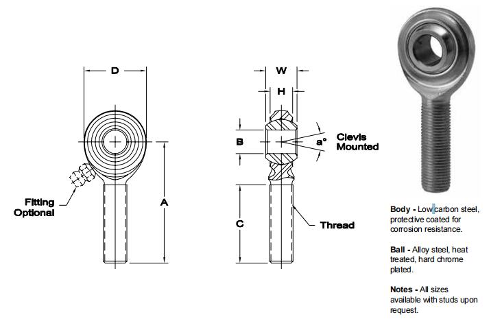 AURORACM-7關(guān)節(jié)軸承圖紙