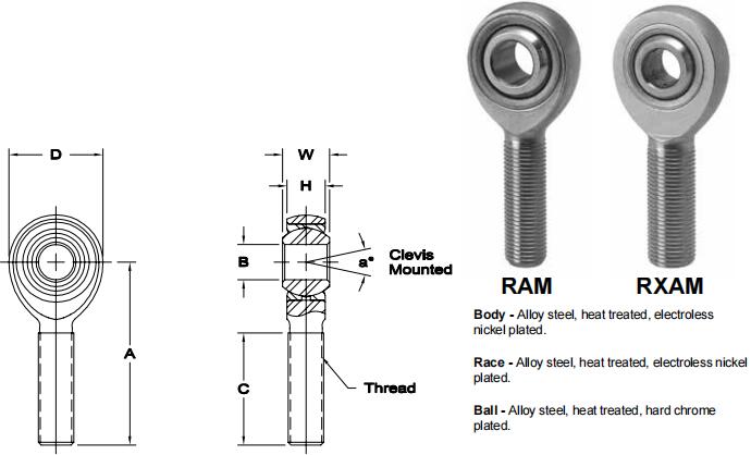 AURORARAM-14T-1關(guān)節(jié)軸承圖紙