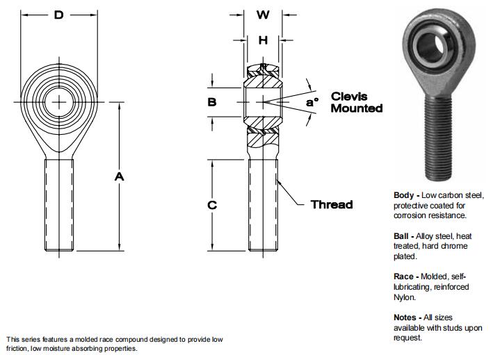 AURORASPB-8關(guān)節(jié)軸承圖紙