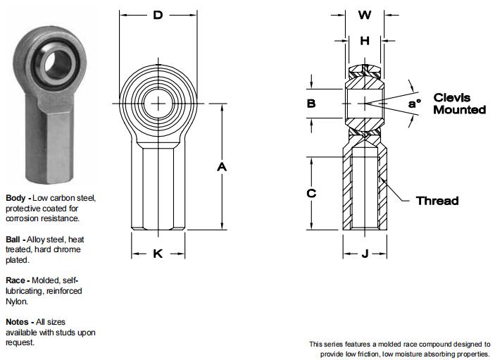 AURORASPW-10關(guān)節(jié)軸承圖紙