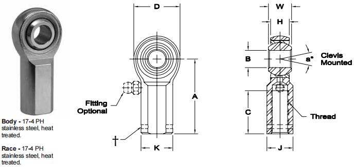 AURORASW-5E關(guān)節(jié)軸承圖紙
