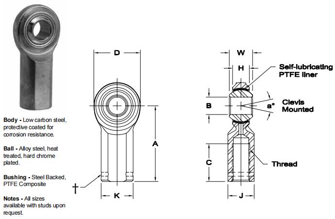 AURORAVCW-6關節(jié)軸承圖紙