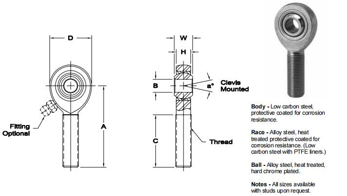 AURORAXM-6關(guān)節(jié)軸承圖紙